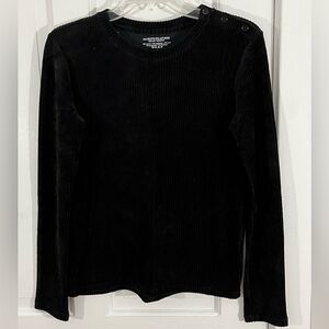 Majestic Filatures Ribbed Cashmere-Blend Long Sleeve Deluxe Tee Shirt Womens XS